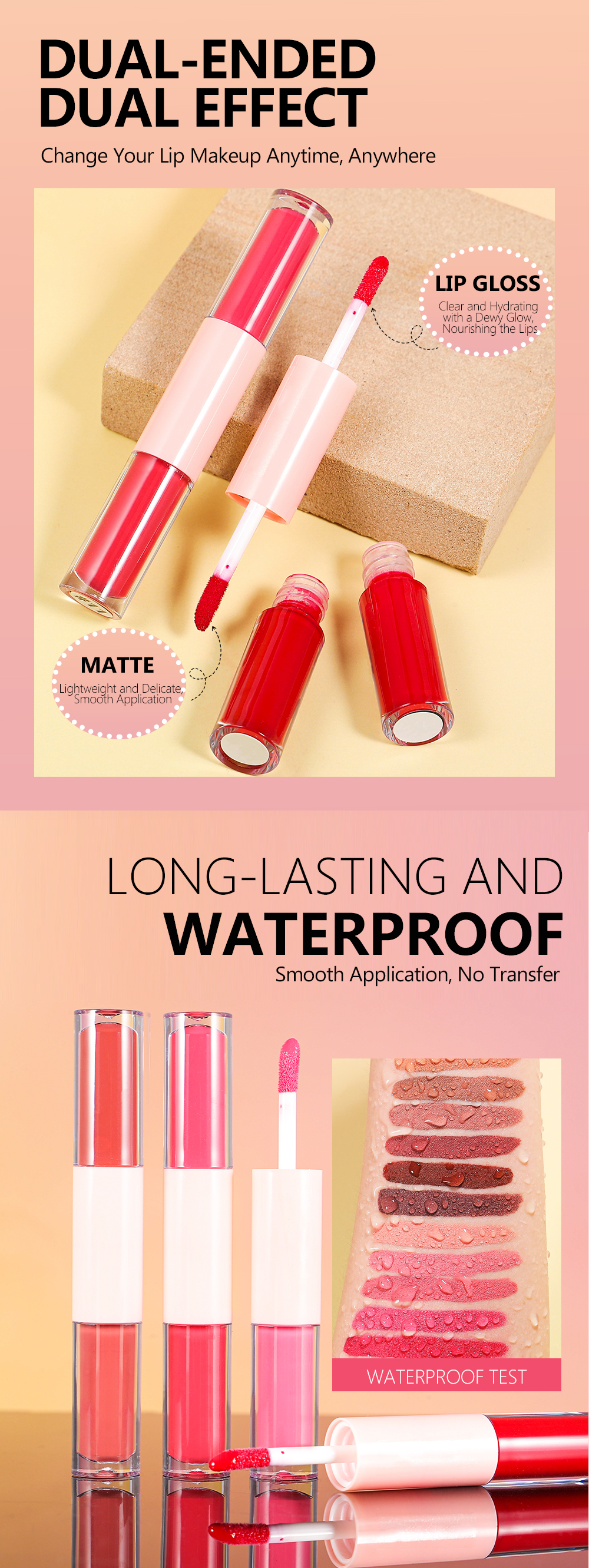 Dual-Ended Waterproof Lip Gloss | Matte Long-Lasting | Thincen Custom Private Label 10