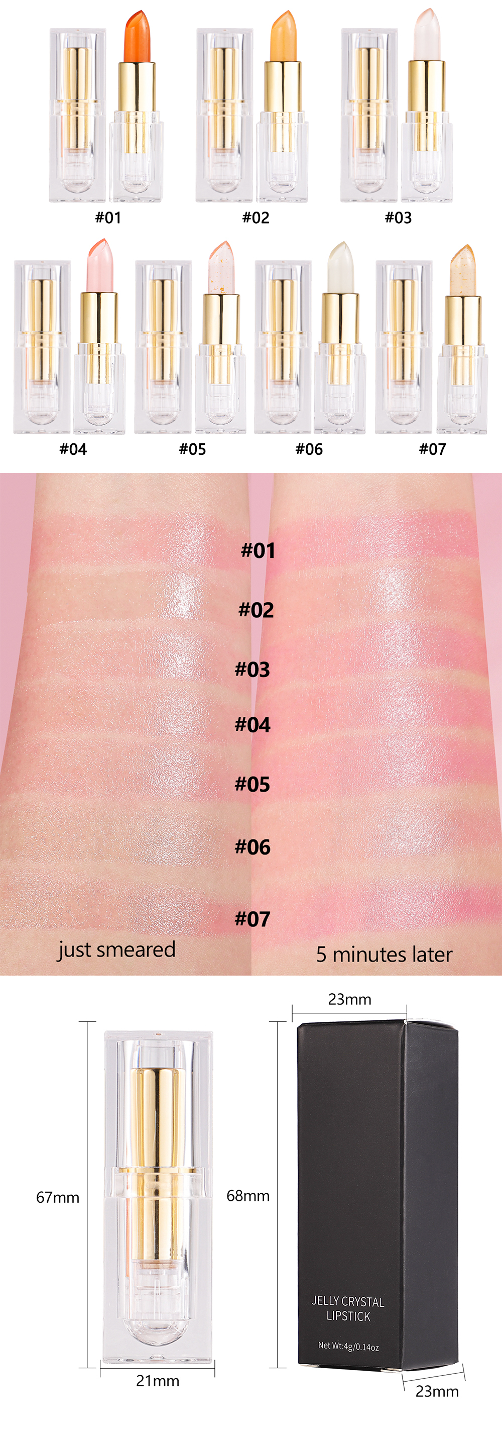 Temperature-Changing Jelly Crystal Lipstick Manufacturer | Thincen 10