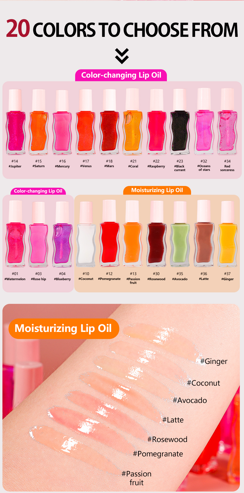 Wholesale Color Changing Lip Oil – Vegan Moisturizing Lip Care 9