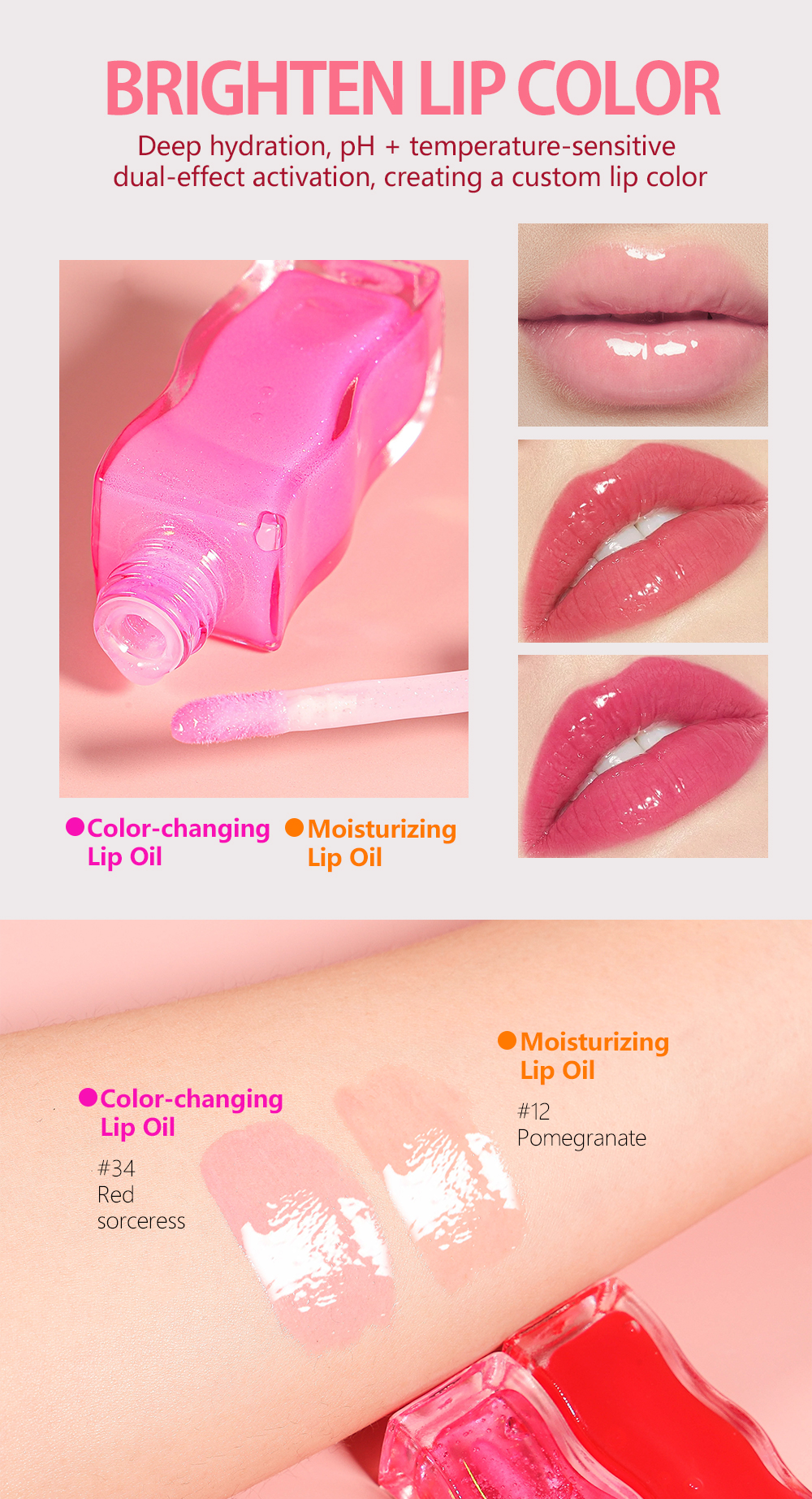 Wholesale Color Changing Lip Oil – Vegan Moisturizing Lip Care 8