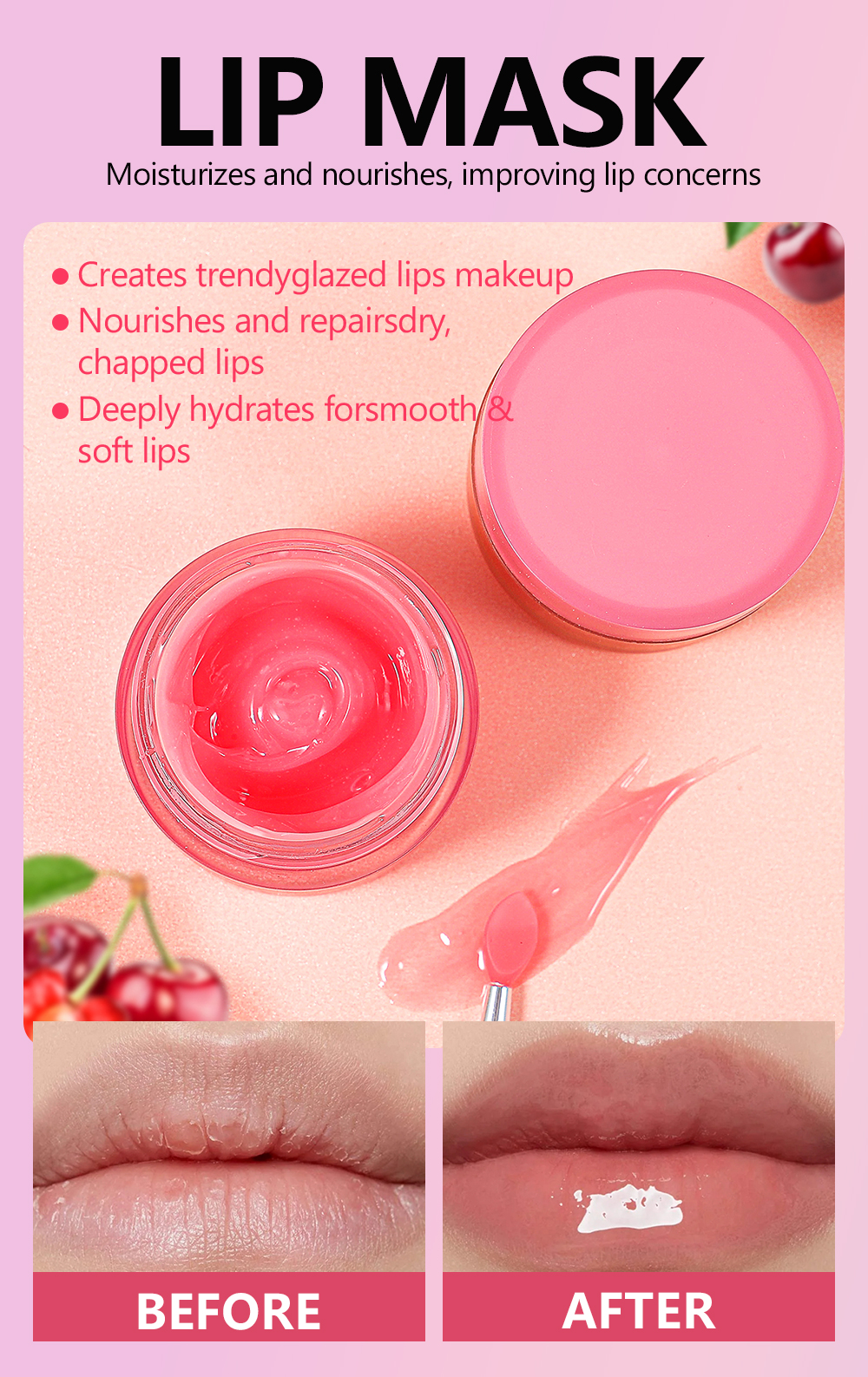 Hydrated Lips with Moisturizing Vegan Lip Balm Mask
