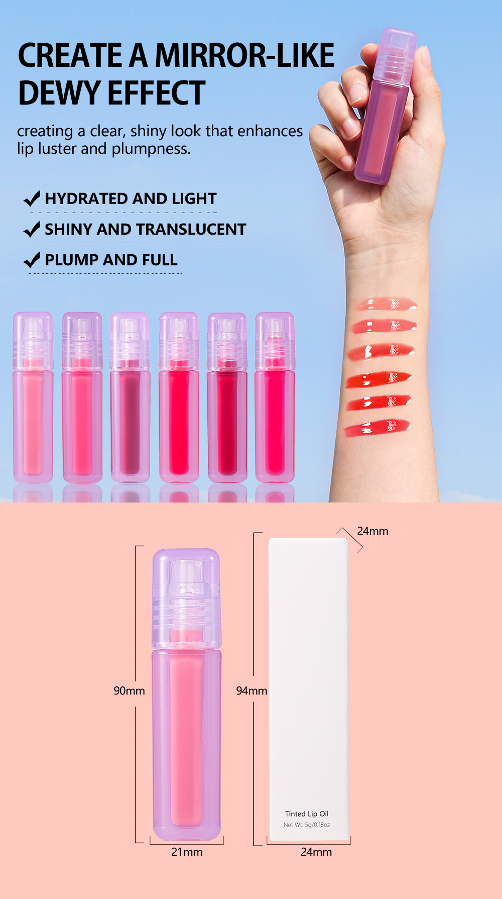 Wholesale High Shine Lipgloss | OEM Vegan Lip Oil | Thincen 9