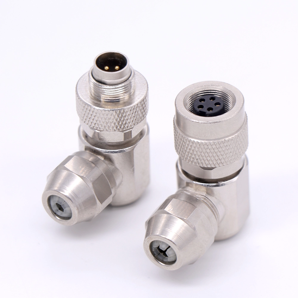 M9GE metal angled assembly soldered aviation plug, male + female 1