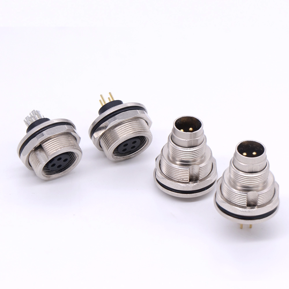 M9E9 circular metal plate rear-locking aviation socket, solded/PCB 1