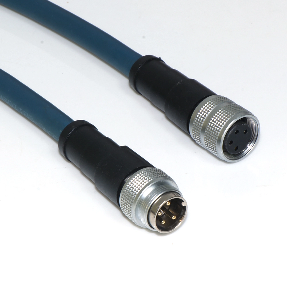 M16I1 circular metal injection molded plug with shielded wire harness, aviation plug, male + female 1