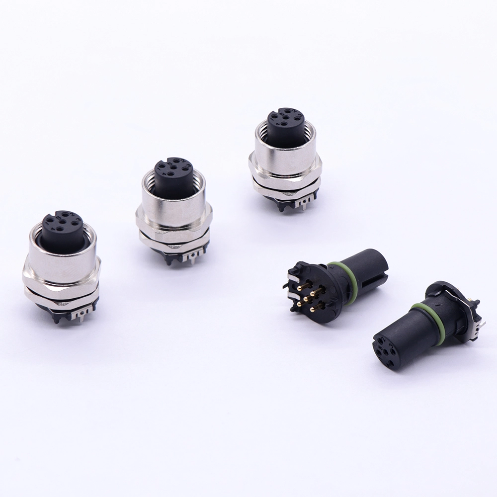 M12H9 split connector, plug-in aviation socket, male + female 1