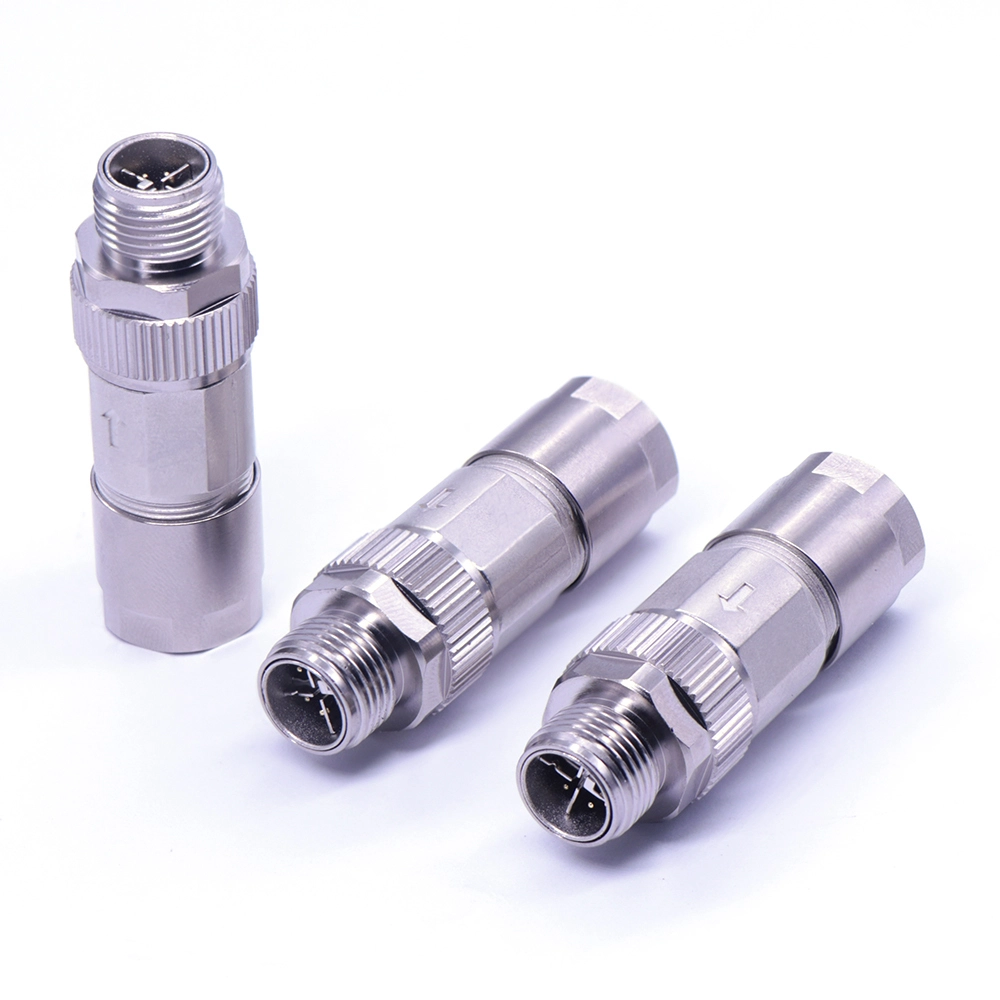 M12KB X-codingd 8-pin Ethernet CAT6A (10 Gbps) network connector aviation plug 1