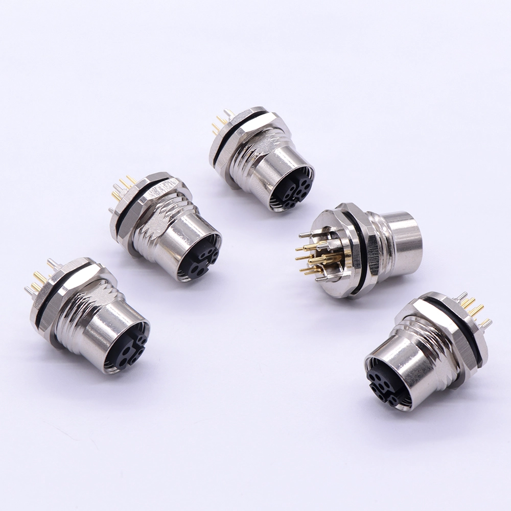 M12YF Y-coding 6/8-pin Ethernet hybrid CAT5 (IEC 11801:2002) (100 Mbps) aviation socket 1