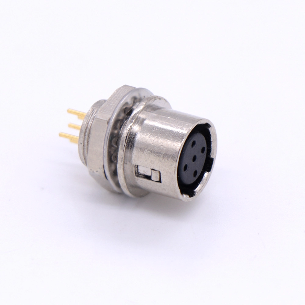 HR10A-7R board-side internal (rear) locking 4/5/6-pin aviation socket, soldered/PCB 1