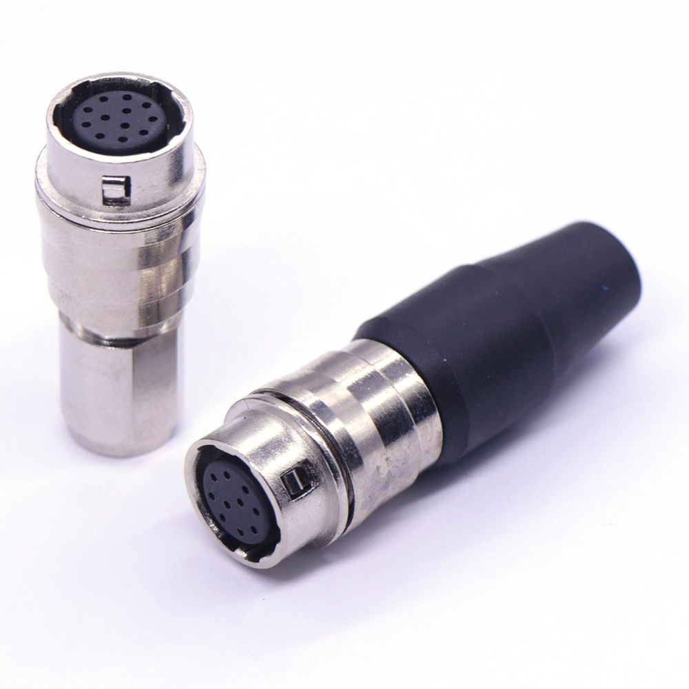HR10A-10J 10/12-pin self-locking round metal floating welding aviation socket, male + female 1