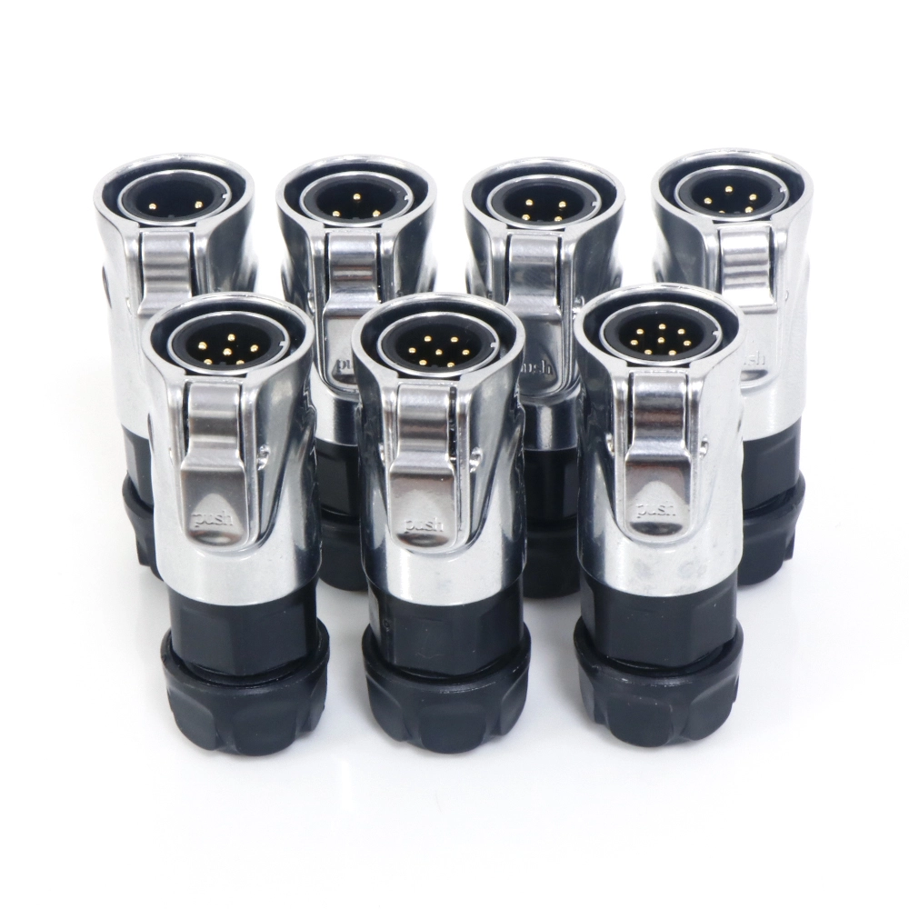2-8 pins circular waterproof connector, soldered and assembled wire end, aviation plug, plastic/metal 1