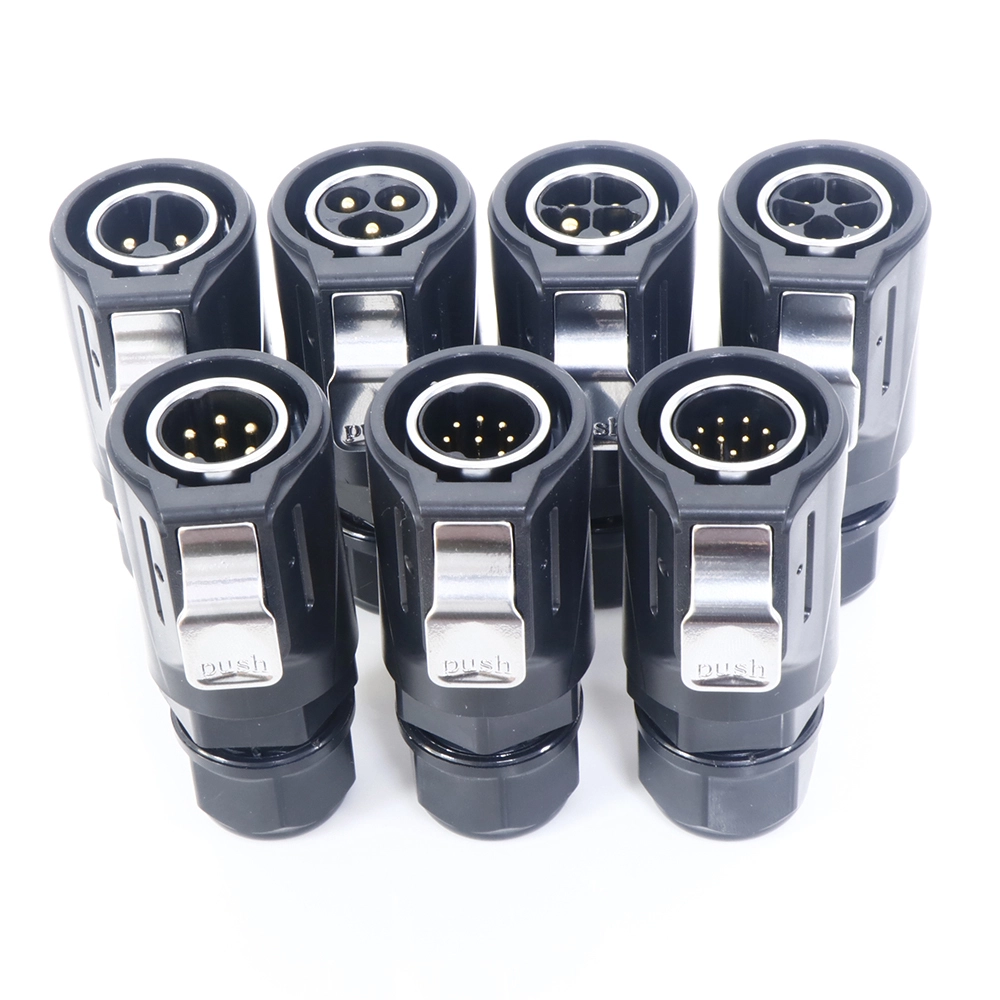 2-14핀 원형 방수 커넥터, 납땜 및 조립된 전선 끝단, 항공용 플러그, 플라스틱/금속 1