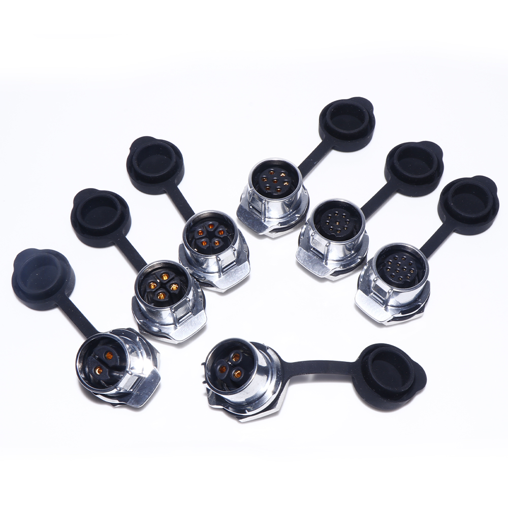 2-14-pin Circular Metal Waterproof Connector, Solder Plate Terminal ...