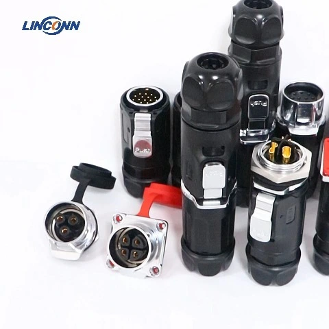 3-24-pin 4-hole square flange aviation socket welding female socket metal base 1