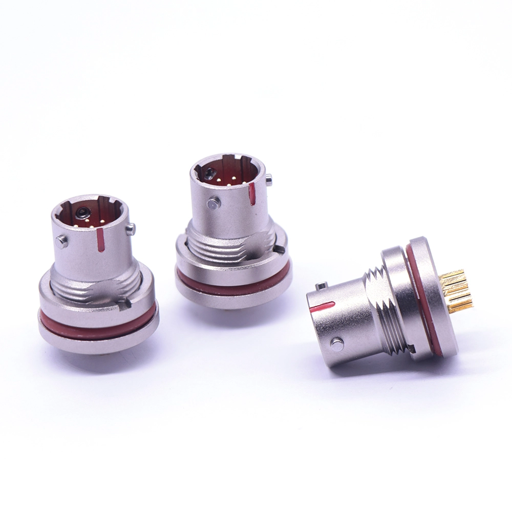 YLH24-08 external lock male socket, 2/4/7/9 pin male socket, wire-soldered type 1