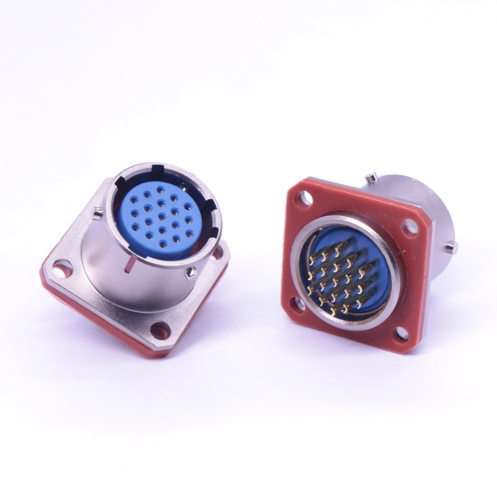 YLH20-12 flange plate female socket, 3/7/8/10/19 pin female socket 1