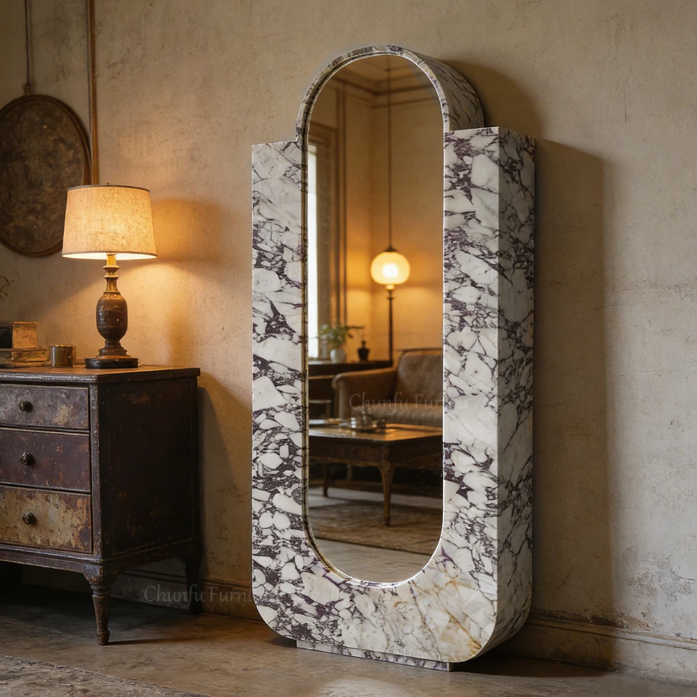 Calacatta Viola Marble Mirror – Floor-Length Statement Reflection 1