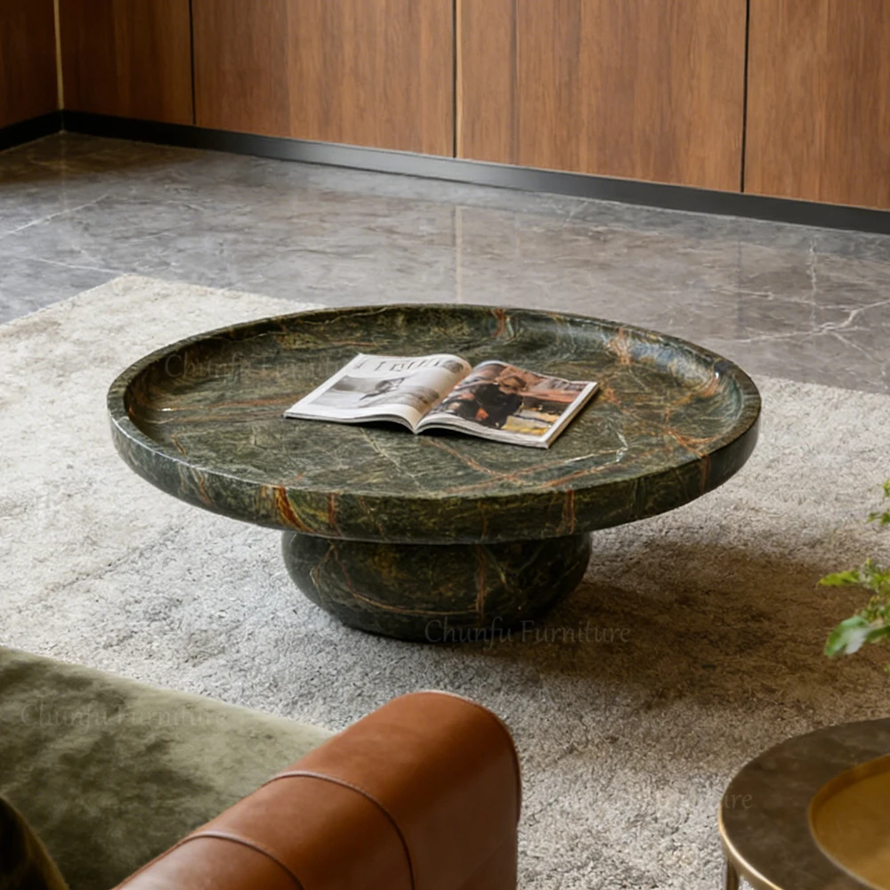 Marble Coffee Table  Organic Modern Center Table  Round table 1