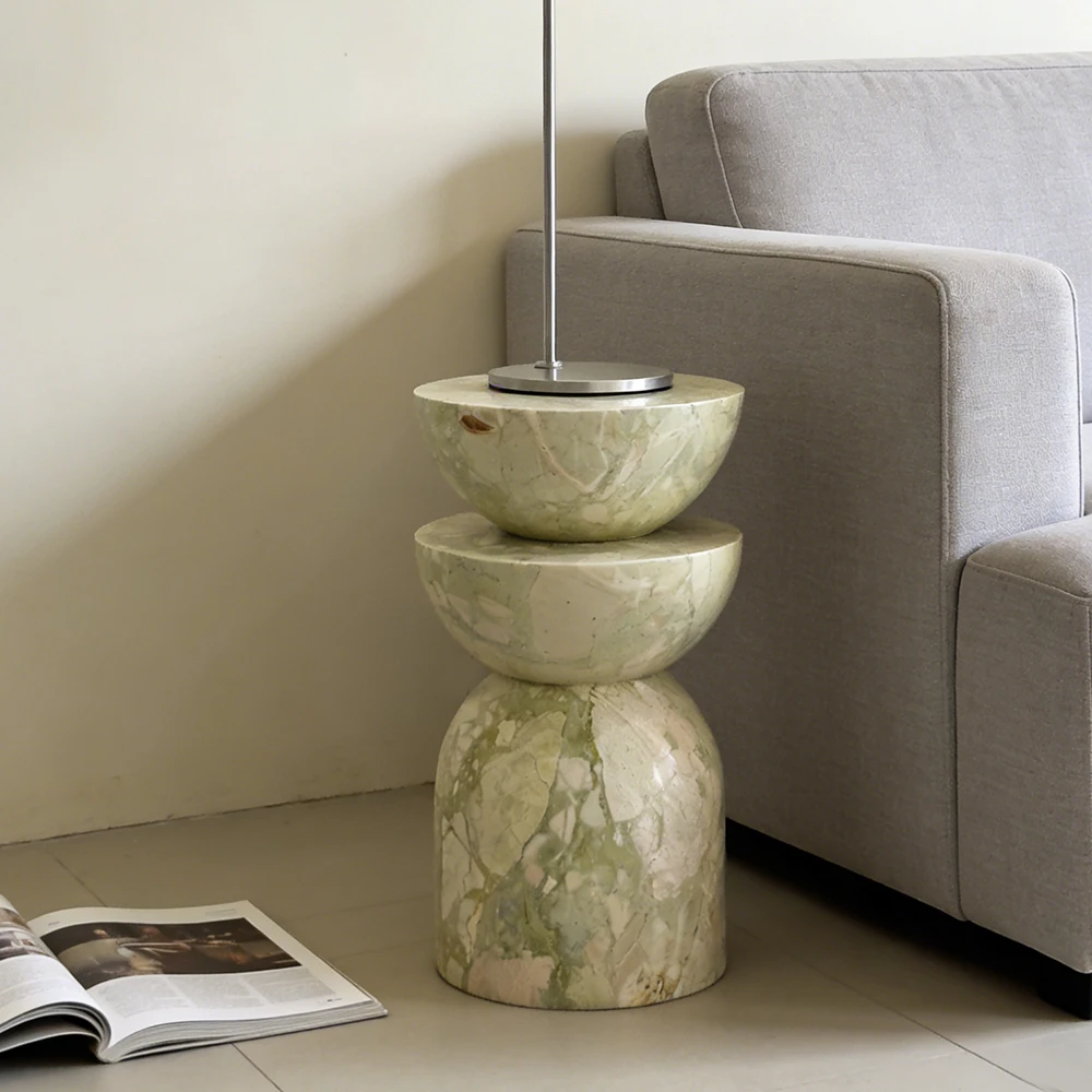 Mesa auxiliar apilable de mármol natural Chunfu, mesa auxiliar moderna de lujo hecha a medida para la sala de estar. 1