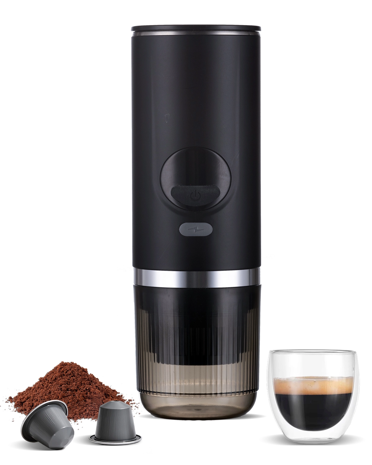 20Bar Portable Espresso Machine with Capsule & Ground Coffee Compatibility for Camping/Office 1