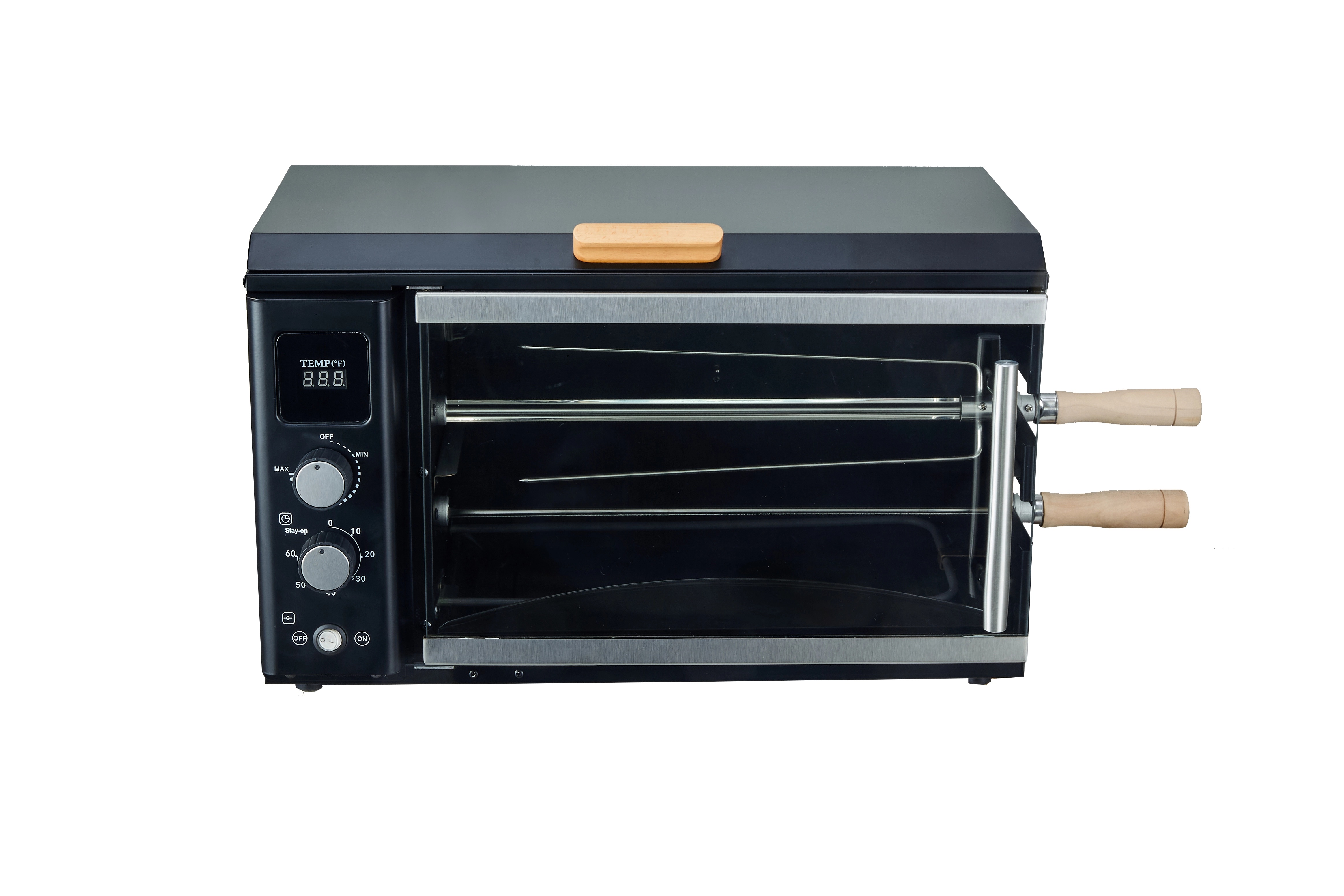 Black 35L Countertop Electric Rotisserie Oven with Non-Stick Griddle, 1800W 1