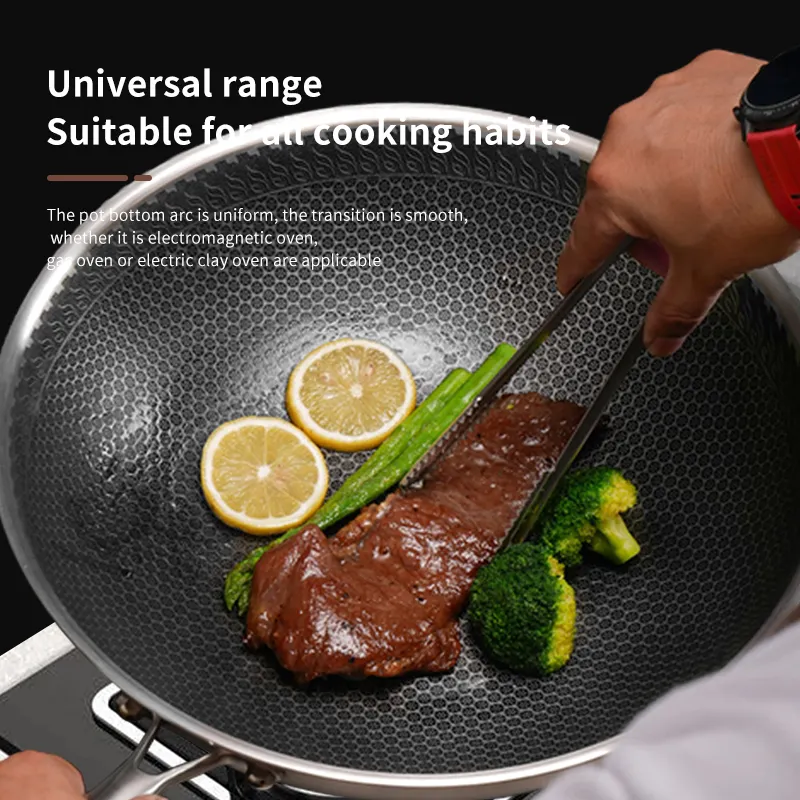 Steel Wok with Lid Stainless Steel Wok Wholesale - ZHENNENG 5