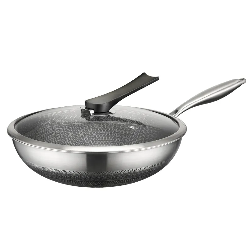 Steel Wok with Lid Stainless Steel Wok Wholesale - ZHENNENG 6