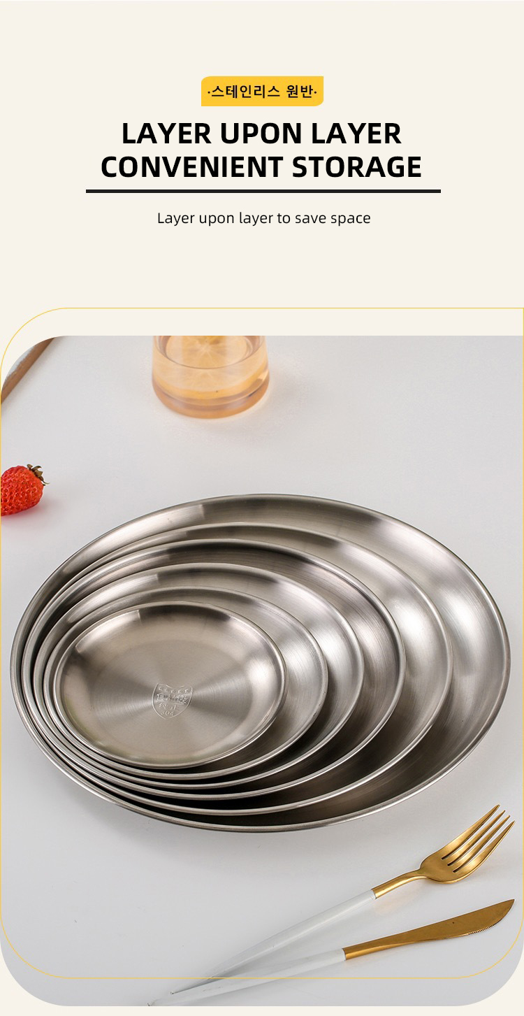 Best wholesales stainless steel gold dinner plate round charger plates for party dessert serving plates Company-ZHENNENG 14