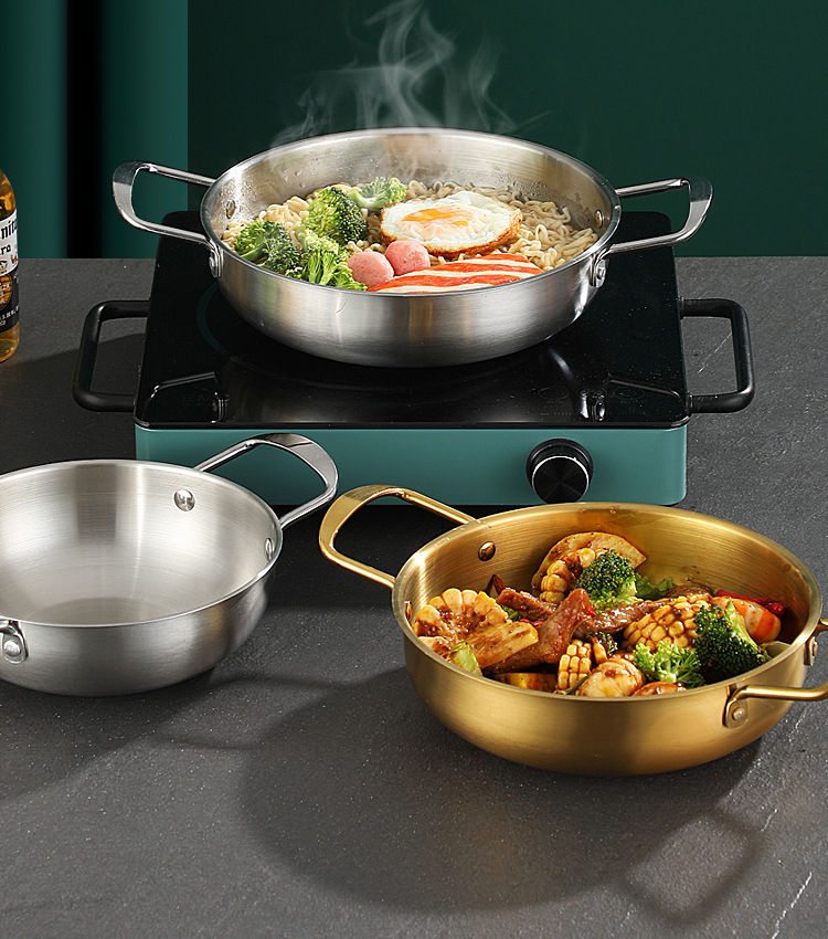 Best Korean Stainless Steel Pots Omelet Paella Pans Everyday Pan Raman Noodles Pot Company - ZHENNENG 2