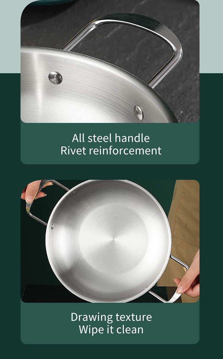 Best Korean Stainless Steel Pots Omelet Paella Pans Everyday Pan Raman Noodles Pot Company - ZHENNENG 12
