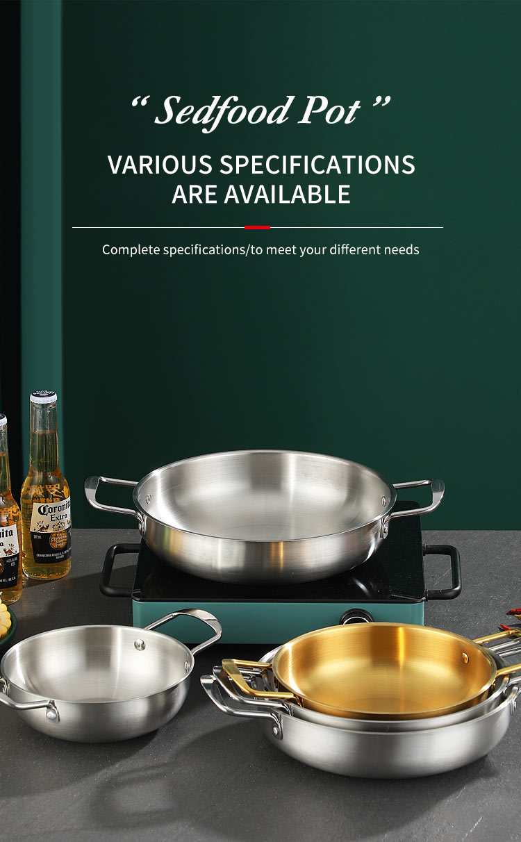 Best Korean Stainless Steel Pots Omelet Paella Pans Everyday Pan Raman Noodles Pot Company - ZHENNENG 10