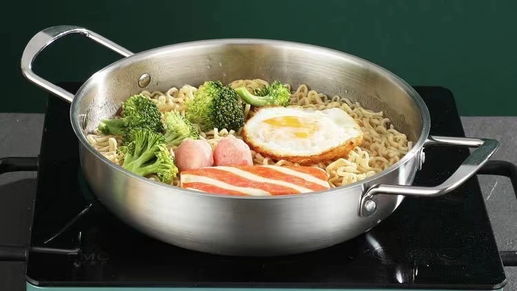 Best Korean Stainless Steel Pots Omelet Paella Pans Everyday Pan Raman Noodles Pot Company - ZHENNENG 1