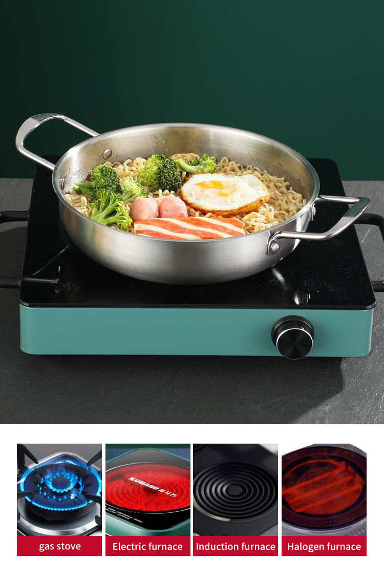 Best Korean Stainless Steel Pots Omelet Paella Pans Everyday Pan Raman Noodles Pot Company - ZHENNENG 9