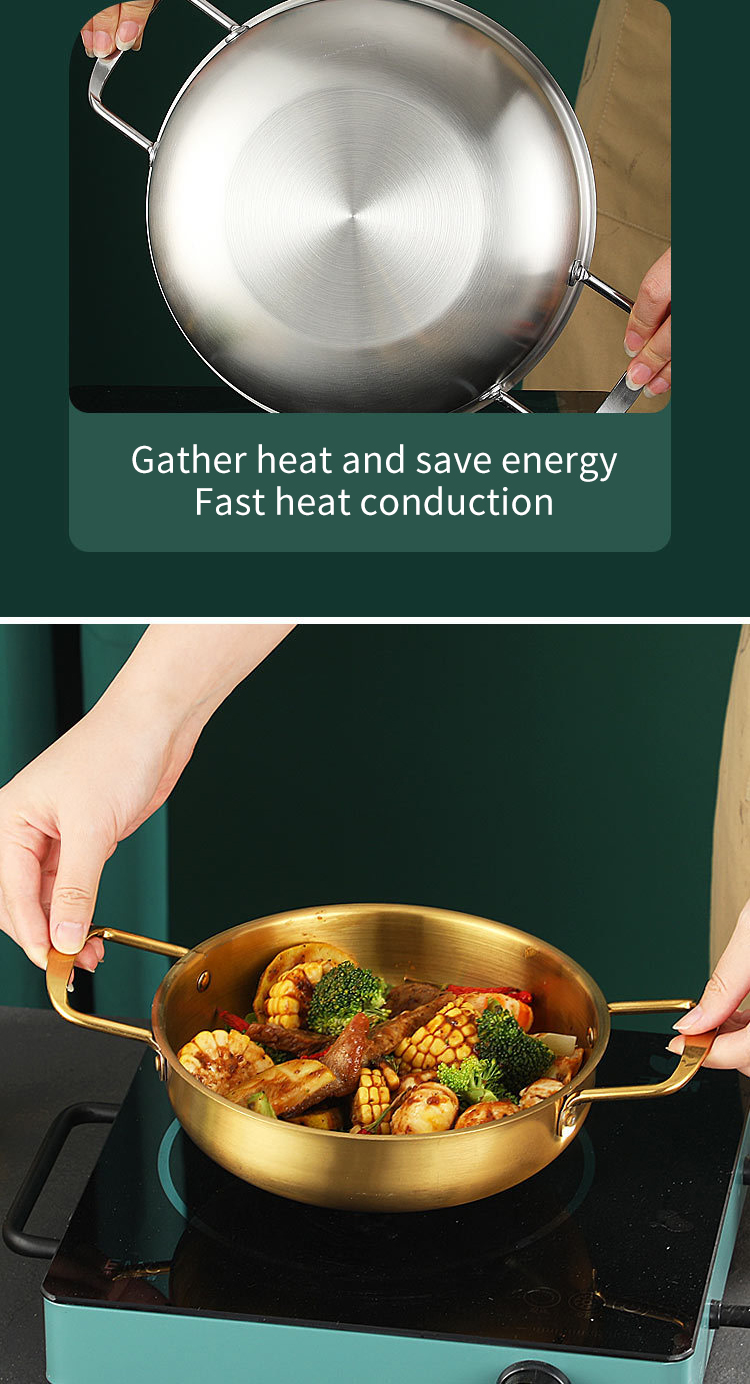 Best Korean Stainless Steel Pots Omelet Paella Pans Everyday Pan Raman Noodles Pot Company - ZHENNENG 13