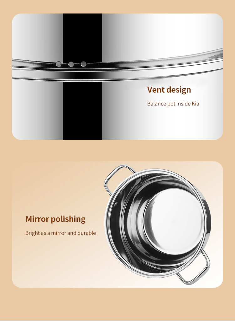 Quality Huichu 28cm 3 tier stainless steel steamer cookware for kitchen cooking tools Manufacturer | ZHENNENG 14