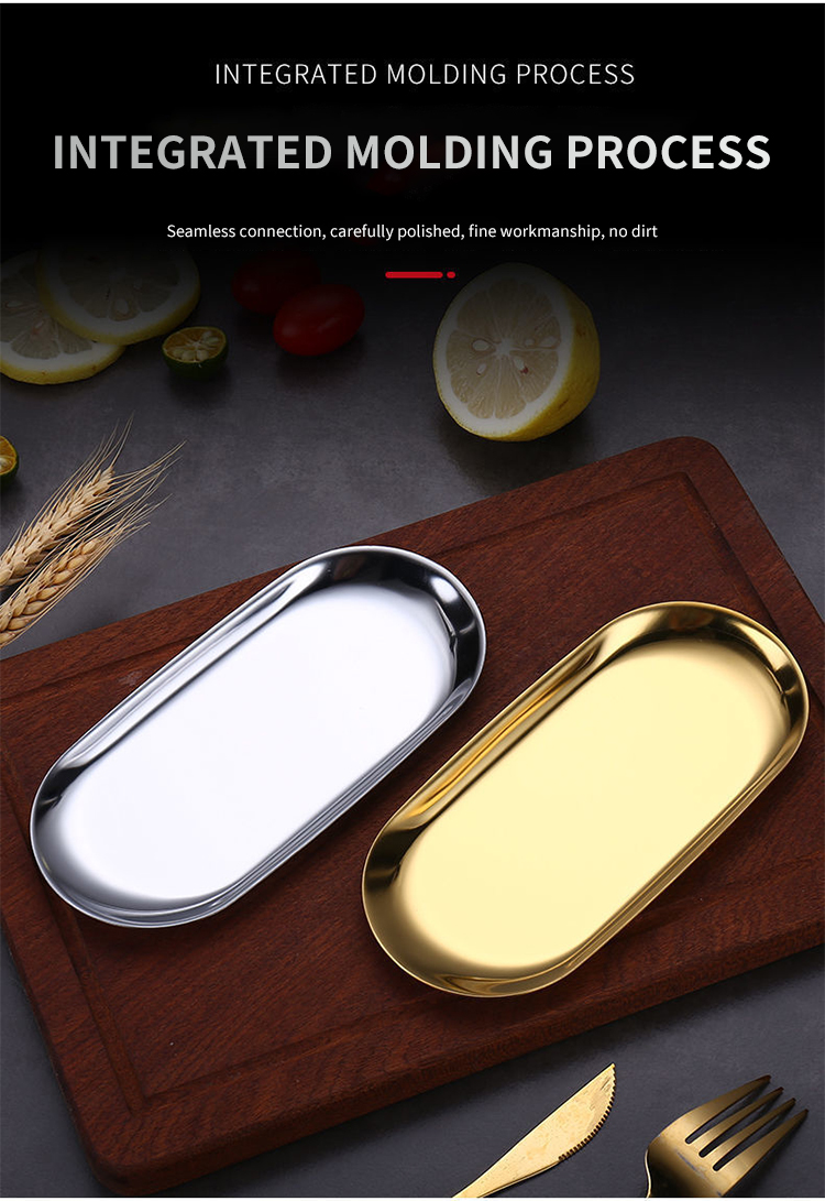 Quantity Nordic Style Metal Oval Jewelry Storage Serving Trays Stainless Steel Decorative Tray Manufacturer | ZHENNENG 10