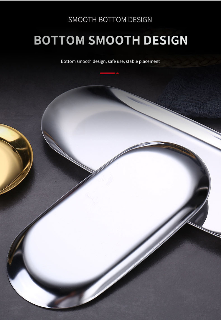 Quantity Nordic Style Metal Oval Jewelry Storage Serving Trays Stainless Steel Decorative Tray Manufacturer | ZHENNENG 13
