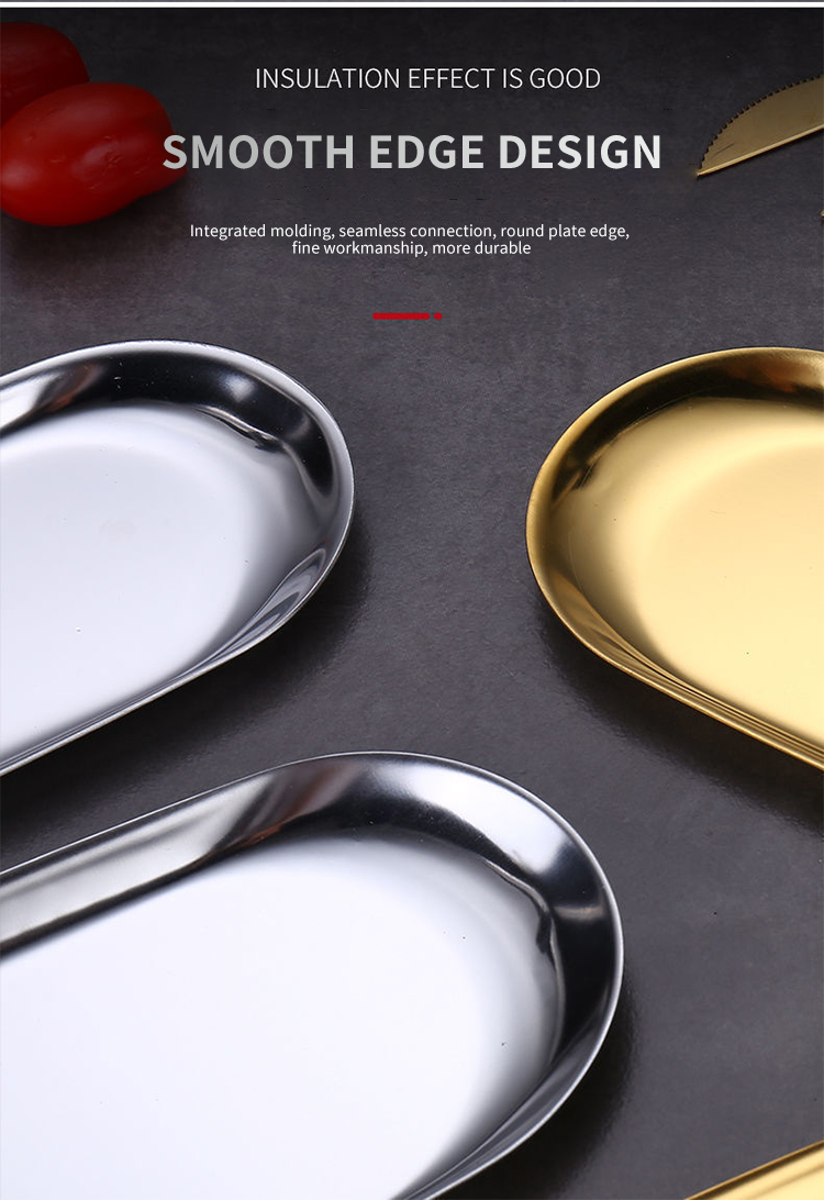 Quantity Nordic Style Metal Oval Jewelry Storage Serving Trays Stainless Steel Decorative Tray Manufacturer | ZHENNENG 14