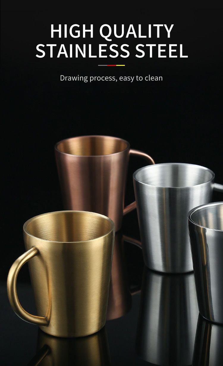 Best Double Walled Stainless Steel Mug with Handle Restaurest Travel Camping Water Beer Coffee Cups Company - ZHENNENG 9