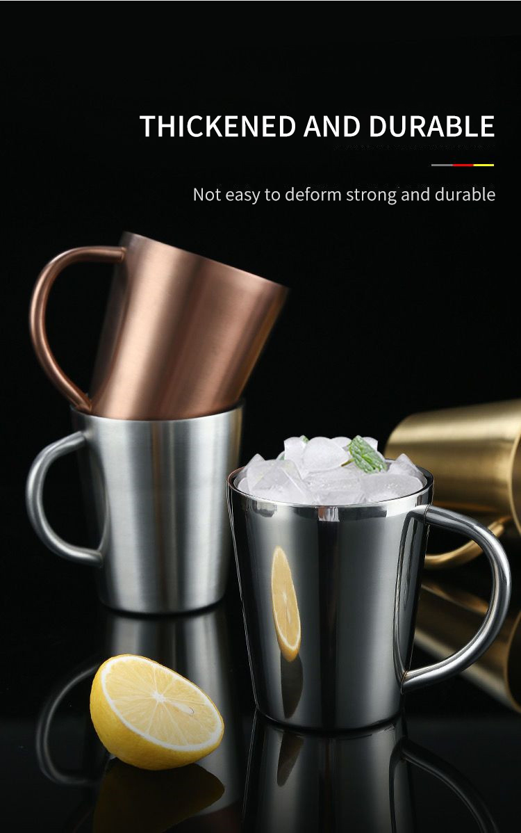 Best Double Walled Stainless Steel Mug with Handle Restaurest Travel Camping Water Beer Coffee Cups Company - ZHENNENG 14