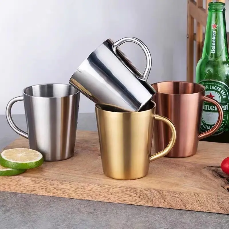Stainless Steel Double Wall Cup with Handle - Customizable & Insulated 4