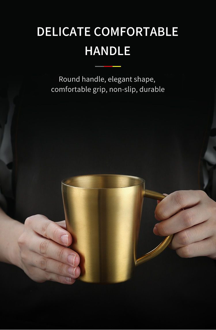 Best Double Walled Stainless Steel Mug with Handle Restaurest Travel Camping Water Beer Coffee Cups Company - ZHENNENG 12