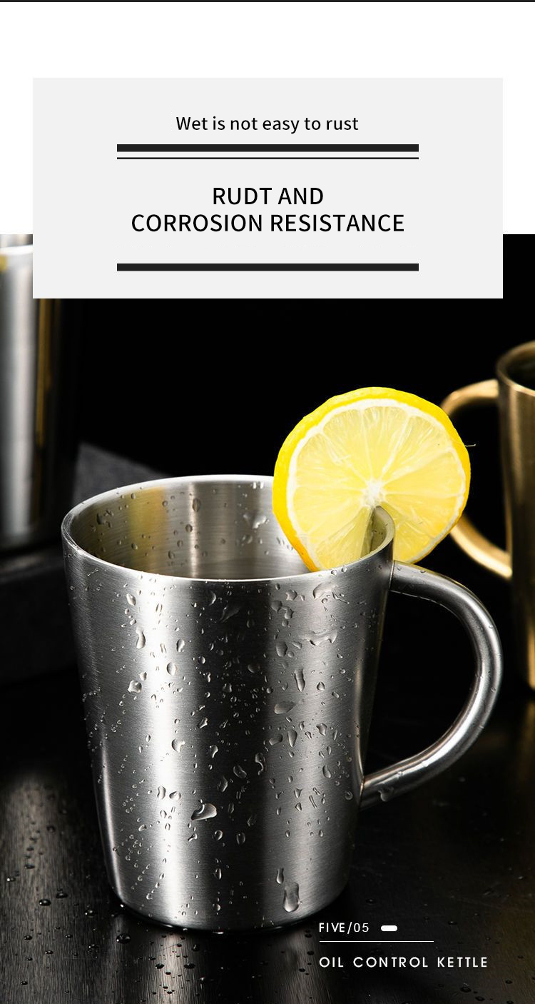 Best Double Walled Stainless Steel Mug with Handle Restaurest Travel Camping Water Beer Coffee Cups Company - ZHENNENG 20