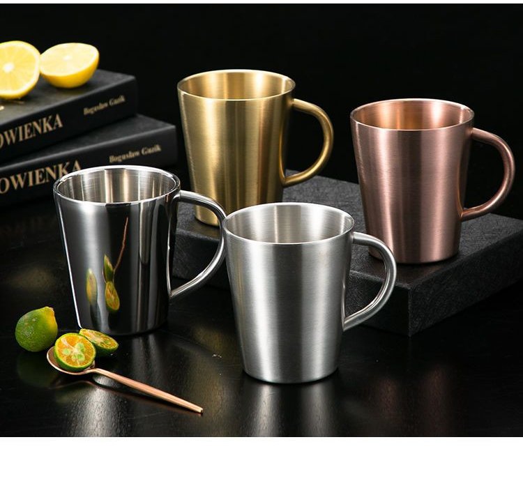 Best Double Walled Stainless Steel Mug with Handle Restaurest Travel Camping Water Beer Coffee Cups Company - ZHENNENG 24