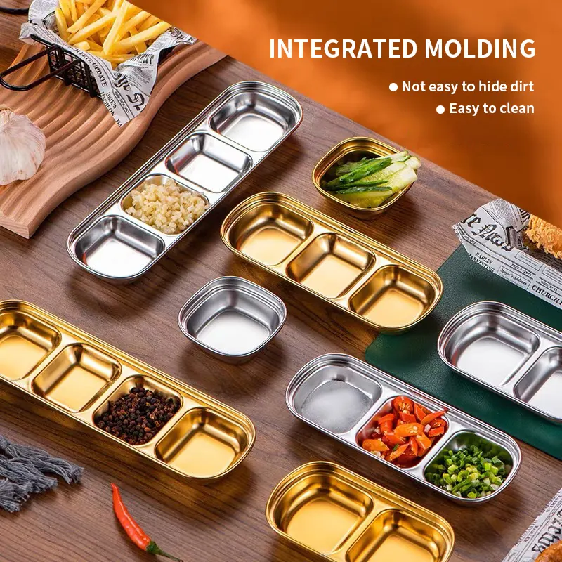 Stainless Steel Serving Tray - Customizable Divided Dishes 2