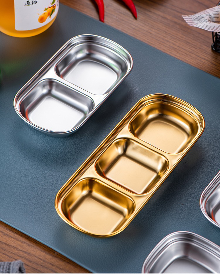Best Stainless Steel Appetizer Serving Tray 1 2 3 4 Compartment Rectangular Divided Sauce Dishes Company - ZHENNENG 18