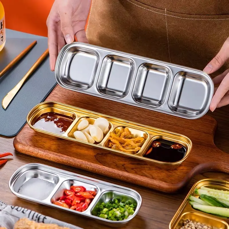 Stainless Steel Serving Tray - Customizable Divided Dishes 5
