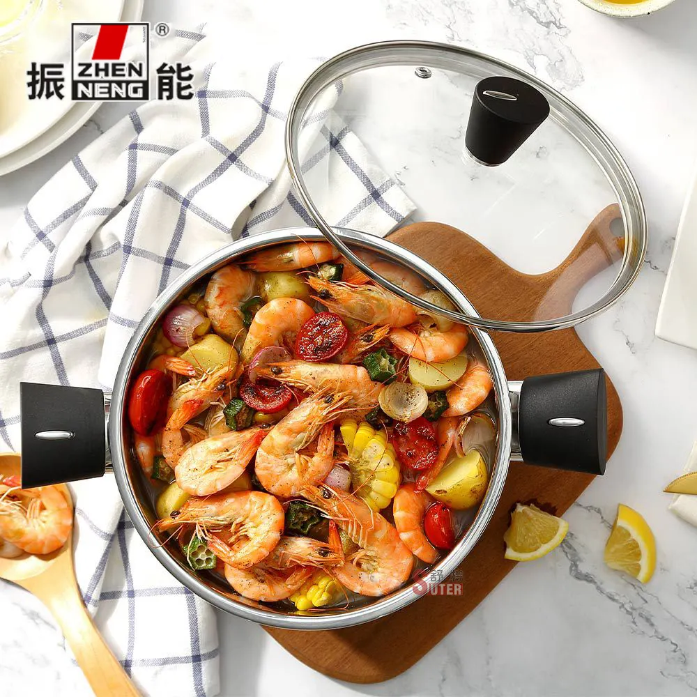 Stainless Steel Deep Casserole Pot with Bakelite Handles - Premium Quality 2