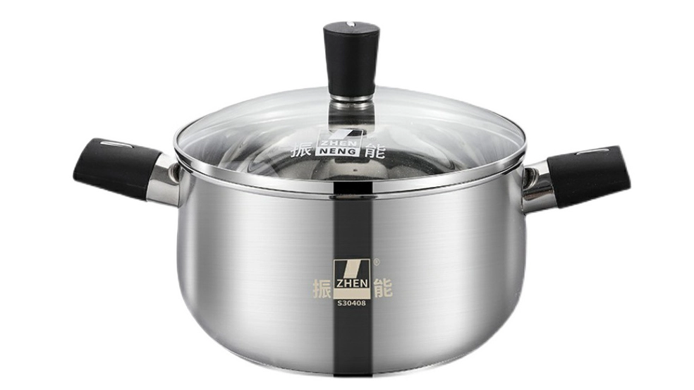 Quality Stainless Steel Deep Casserole Pot with Bakelite Handles and Lid Knot Manufacturer | ZHENNENG 1
