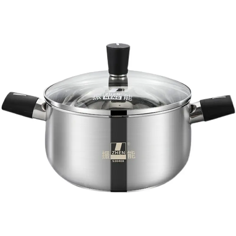 Stainless Steel Deep Casserole Pot with Bakelite Handles - Premium Quality 6